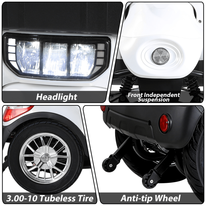 XL3D4L Electric Mobility Recreational Travel Scooter for Adults,Mobility Scooters for Seniors, 4 Wheel Powered Mobility Scooters, - Image 3