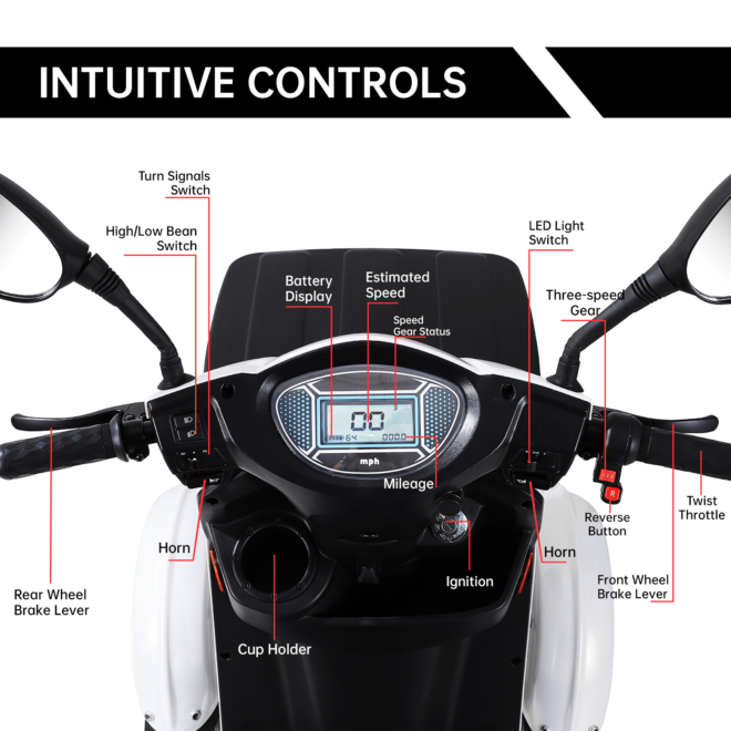 XL3D4L Electric Mobility Recreational Travel Scooter for Adults,Mobility Scooters for Seniors, 4 Wheel Powered Mobility Scooters, - Image 7