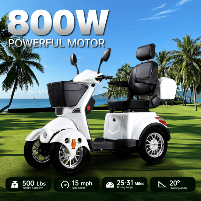 XL3D4L Electric Mobility Recreational Travel Scooter for Adults,Mobility Scooters for Seniors, 4 Wheel Powered Mobility Scooters, - Image 9