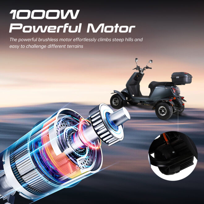Electric Mobility Recreational Travel Scooter for Adults,Mobility Scooters for Seniors, 4 Wheel Powered Mobility Scooters, - Image 3