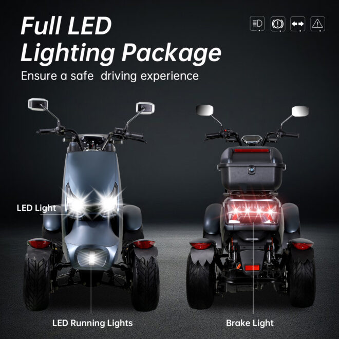 Electric Mobility Recreational Travel Scooter for Adults,Mobility Scooters for Seniors, 4 Wheel Powered Mobility Scooters, - Image 4