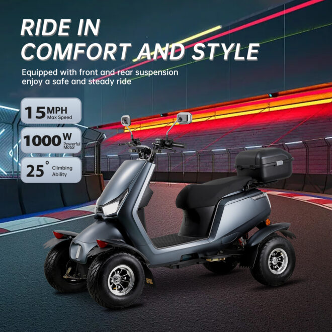 Electric Mobility Recreational Travel Scooter for Adults,Mobility Scooters for Seniors, 4 Wheel Powered Mobility Scooters, - Image 5