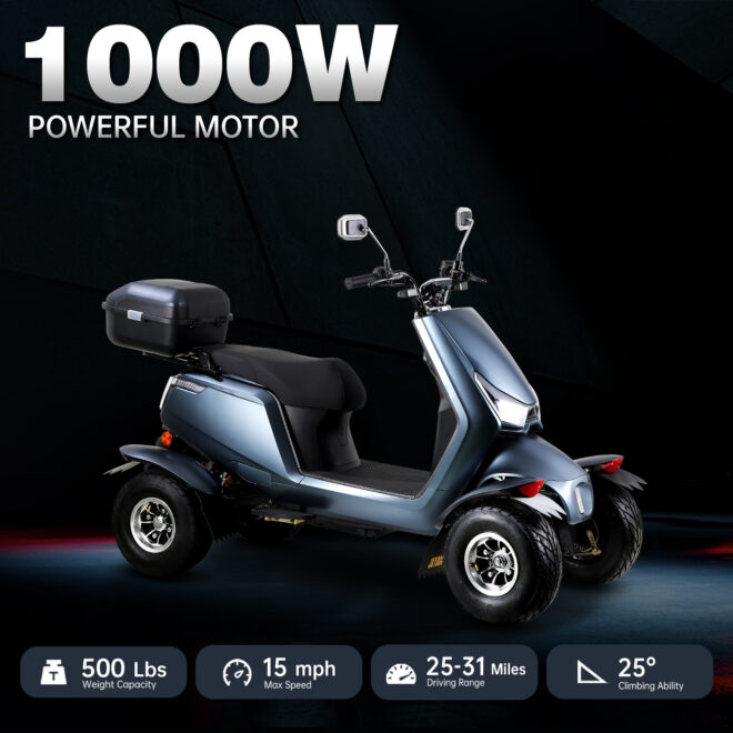 Electric Mobility Recreational Travel Scooter for Adults,Mobility Scooters for Seniors, 4 Wheel Powered Mobility Scooters, - Image 9