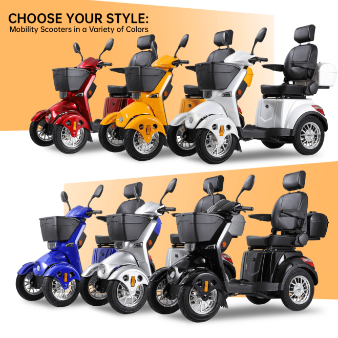 XL3D4L Electric Mobility Recreational Travel Scooter for Adults,Mobility Scooters for Seniors, 4 Wheel Powered Mobility Scooters, - Image 4