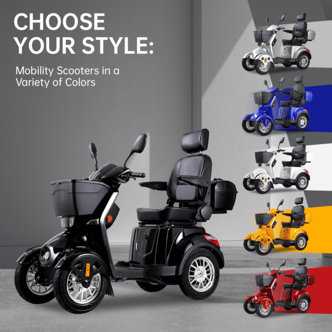 XL3D4L Electric Mobility Recreational Travel Scooter for Adults,Mobility Scooters for Seniors, 4 Wheel Powered Mobility Scooters, - Image 10