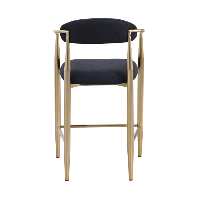 Modern Boucle Bar Stools Set of 2 Modern Upholstered Bar Height Barstools Vintage High Island Chairs with Metal Frame/Back/Arms for Kitchen/Home Pub/Dining Room - Image 6