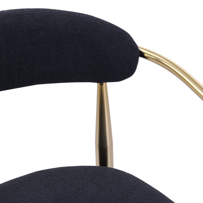Modern Boucle Bar Stools Set of 2 Modern Upholstered Bar Height Barstools Vintage High Island Chairs with Metal Frame/Back/Arms for Kitchen/Home Pub/Dining Room - Image 7