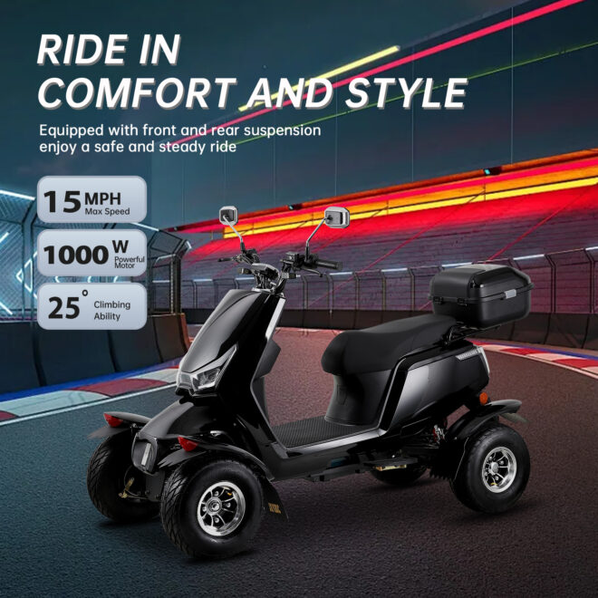 Electric Mobility Recreational Travel Scooter for Adults,Mobility Scooters for Seniors, 4 Wheel Powered Mobility Scooters, - Image 6
