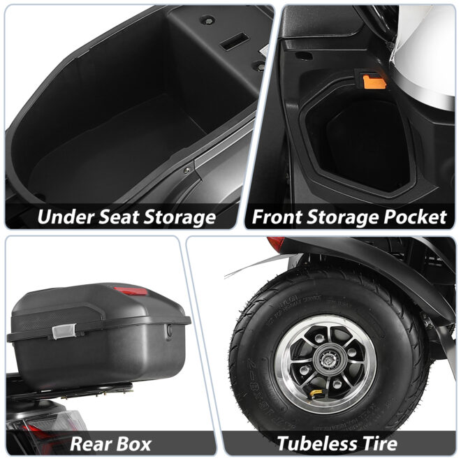 Electric Mobility Recreational Travel Scooter for Adults,Mobility Scooters for Seniors, 4 Wheel Powered Mobility Scooters, - Image 8