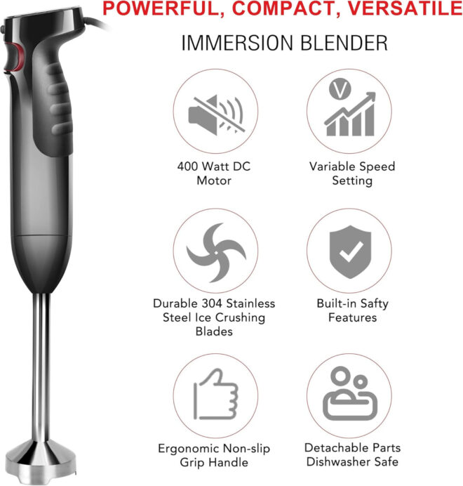 iCucina 4-in-1 Variable Speed Immersion Hand Blender - Image 3