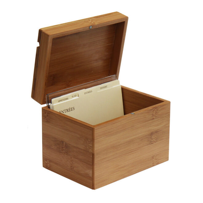 Oceanstar Bamboo Recipe Box with Divider - Image 7