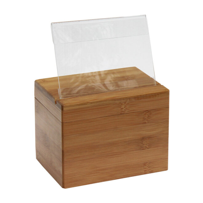 Oceanstar Bamboo Recipe Box with Divider - Image 8