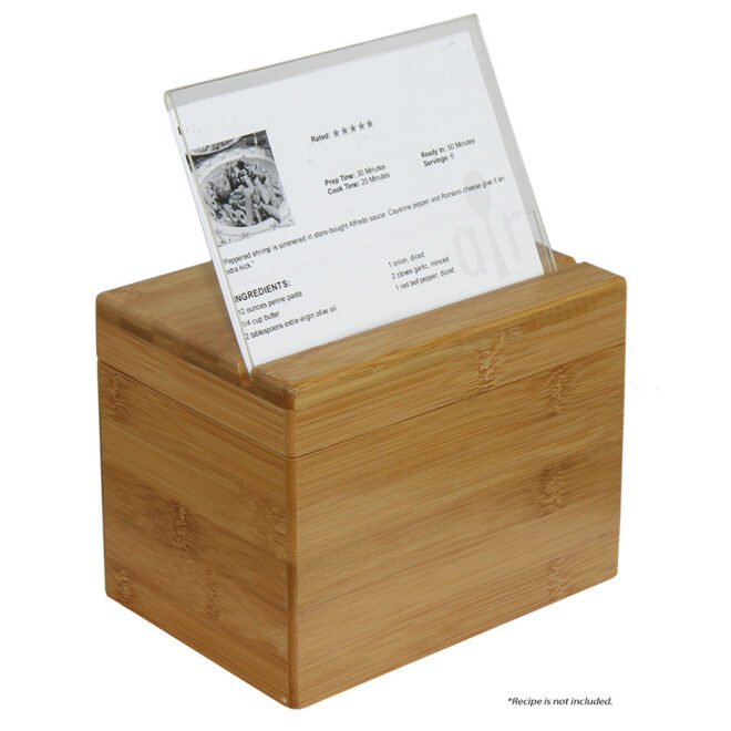 Oceanstar Bamboo Recipe Box with Divider - Image 10