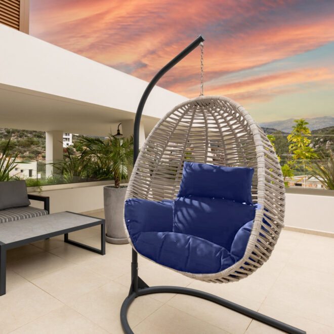 Egg Chair Cushion Hanging Basket Seat Cushion Thicken Soft Egg Swing Chair Pad Hanging Egg Chair Cushion with Headrest - Image 13