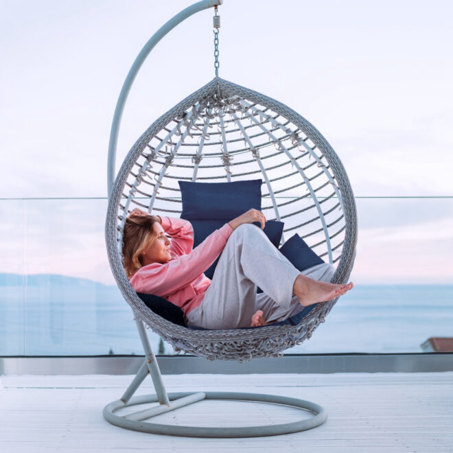 Egg Chair Cushion Hanging Basket Seat Cushion Thicken Soft Egg Swing Chair Pad Hanging Egg Chair Cushion with Headrest - Image 14