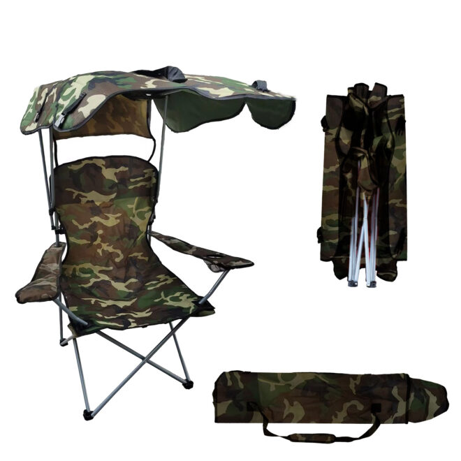 Foldable Beach Canopy Chair Sun Protection Camping Lawn Canopy Chair 330LBS Load Folding Seat - Image 8