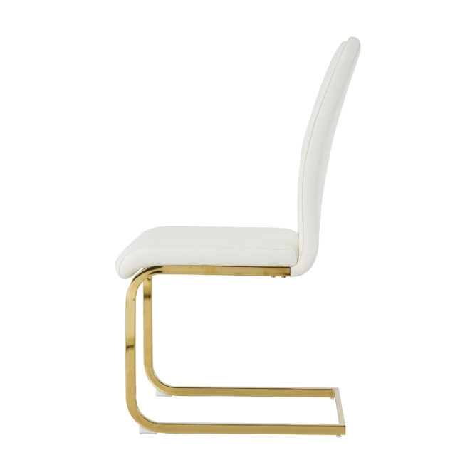 Modern Dining Chairs with Faux Leather Padded Seat Dining Living Room Chairs Upholstered Chair with gold Metal Legs Design for Kitchen, Living, Bedroom, Dining Room Side Chairs Set of 4 - Image 12