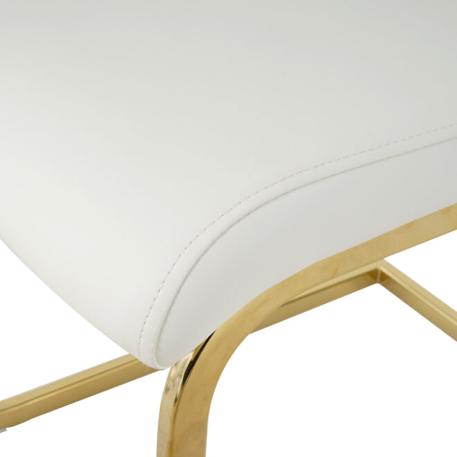 Modern Dining Chairs with Faux Leather Padded Seat Dining Living Room Chairs Upholstered Chair with gold Metal Legs Design for Kitchen, Living, Bedroom, Dining Room Side Chairs Set of 4 - Image 17