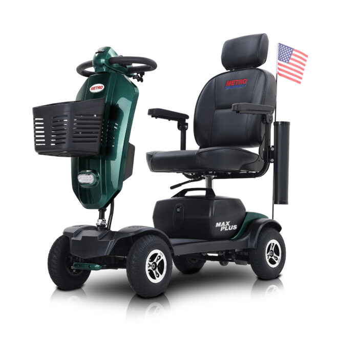 MAX PLUS EMERALD Wheels Outdoor Compact Mobility Scooter with 2pcs*20AH Lead acid Battery, 16 Miles, Cup Holders & USB charger Port - Image 6