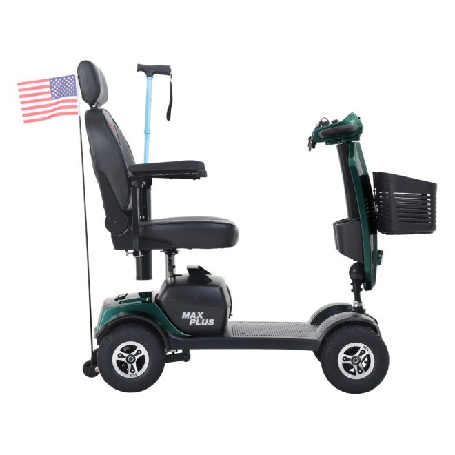 MAX PLUS EMERALD Wheels Outdoor Compact Mobility Scooter with 2pcs*20AH Lead acid Battery, 16 Miles, Cup Holders & USB charger Port - Image 8