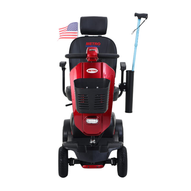 MAX PLUS RED 4 Wheels Outdoor Compact Mobility Scooter with 2pcs*20AH Lead acid Battery, 16 Miles, Cuo Holders & USB charger Port - Image 7