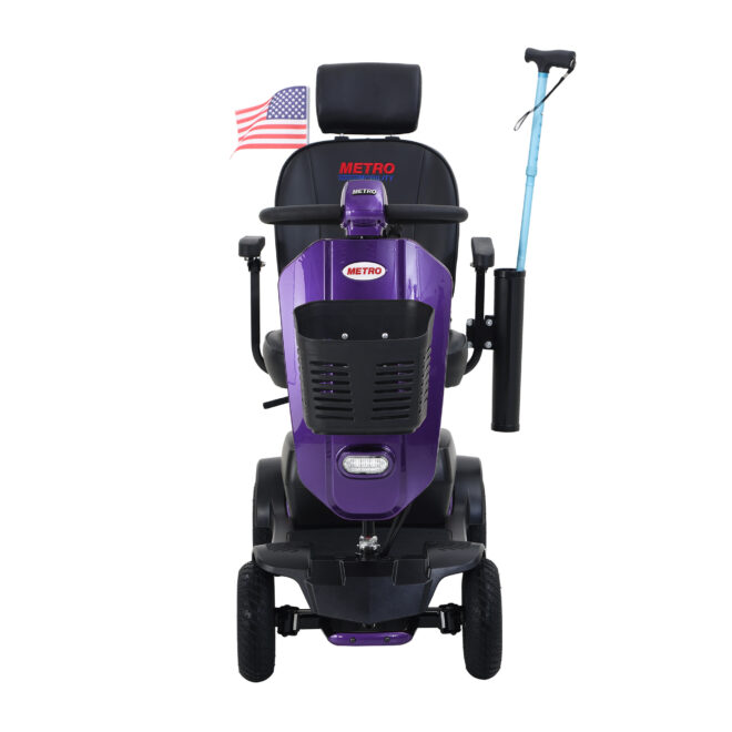 MAX PLUS DARK PURPLE 4 Wheels Outdoor Compact Mobility Scooter with 2pcs*20AH Lead acid Battery, 16 Miles, Cup Holders & USB charger Port - Image 7