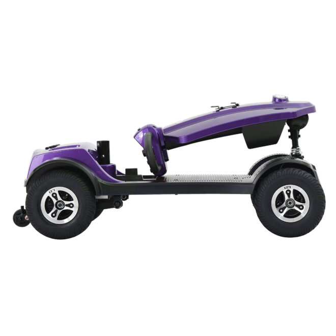MAX PLUS DARK PURPLE 4 Wheels Outdoor Compact Mobility Scooter with 2pcs*20AH Lead acid Battery, 16 Miles, Cup Holders & USB charger Port - Image 10