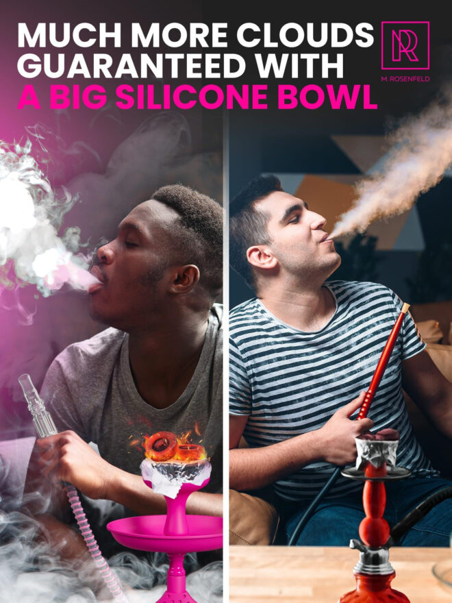 4 Hose Hookah set with everything Pink Hookah 4 Hose Set Mini Hookah Party Set with 50x Foil Big Silicone Bowl 10x Tips 4x Mouthpiece 4x Hookah Hose Tongs Hookah Kit - Image 3
