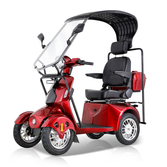 Fastest Mobility Scooter With Four Wheels For Adults & Seniors, Red - Image 13