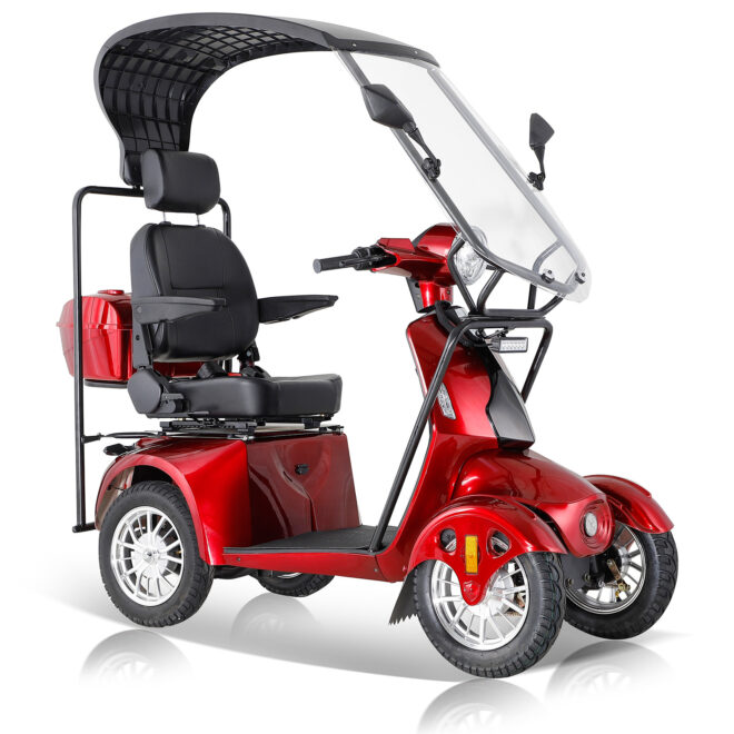Fastest Mobility Scooter With Four Wheels For Adults & Seniors, Red - Image 14