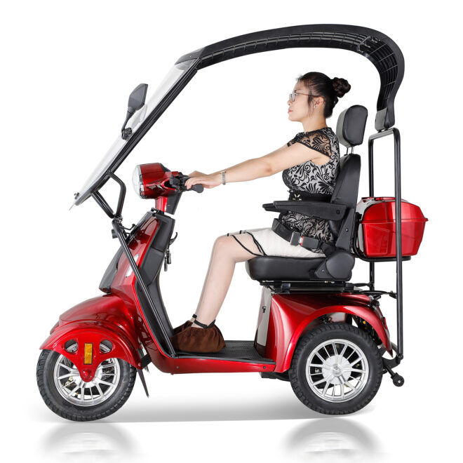 Fastest Mobility Scooter With Four Wheels For Adults & Seniors, Red - Image 10