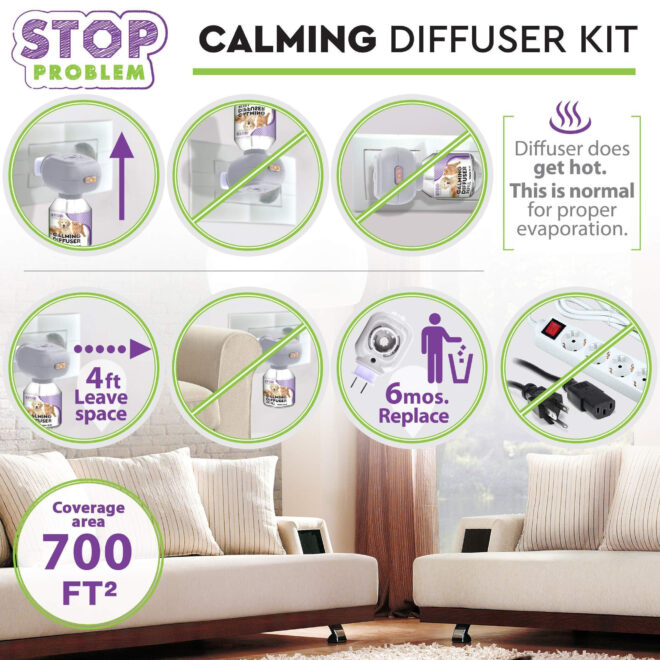 Cat Calming Diffuser & Pet Anti Anxiety Products   Feline Calm Pheromones Plug in & Cats Stress Relief Comfort Help with Aggression New Zone Pee Fighting with Dogs & Other Behavior - Image 2