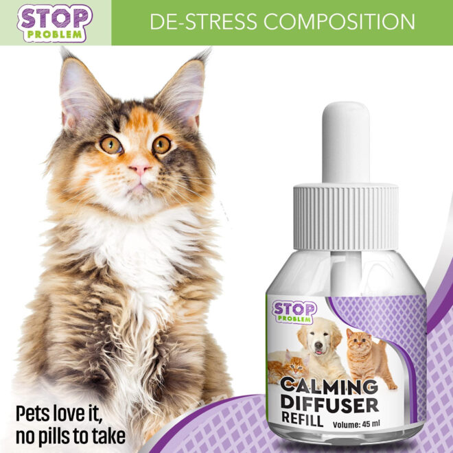 Cat Calming Diffuser & Pet Anti Anxiety Products   Feline Calm Pheromones Plug in & Cats Stress Relief Comfort Help with Aggression New Zone Pee Fighting with Dogs & Other Behavior - Image 7