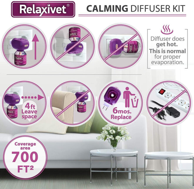 Calming Cat Diffuser Refill 6 Pcs Anti Anxiety Pet Products Feline Calm Pheromones Cats Comfort Stress Relief Help with Pee New Zone Aggression Fighting with Dogs Behavior Control - Image 2