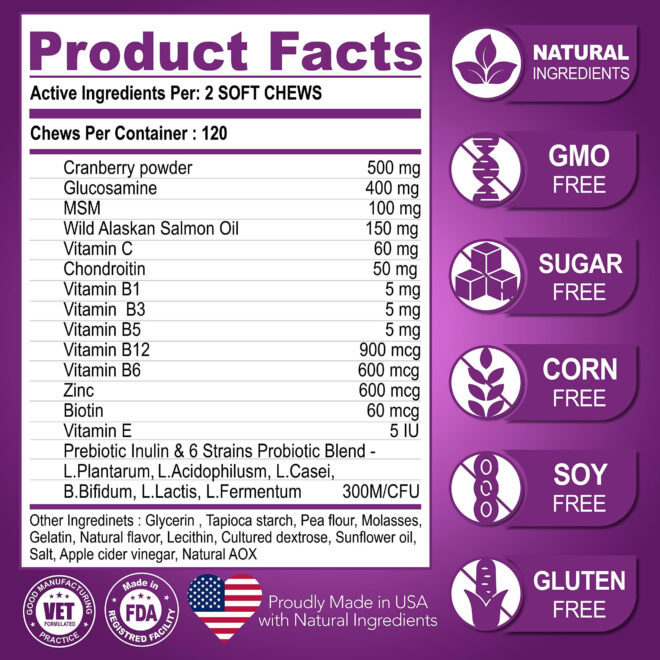 Dog Multivitamin Chewable with Glucosamine   Dog Vitamins and Supplements   Senior & Puppy Multivitamin for Dogs   Pet Joint Support Health   Immunity   Mobility   Energy   Gut   Skin   120 Chews - Image 6