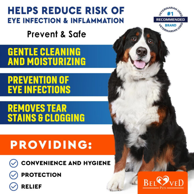 Cat Dog Eye Wash Wipes Tear Stain Remover Cleaner Eye Infection Treatment Helps Prevent Pink Eye Relief Allergies Symptoms Runny Dry Eyes Safe for Small Animals - Image 3