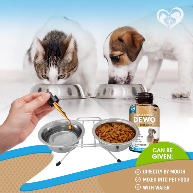 Cats and Dogs Natural Worm Treatment with Probiotic Liquid Herbal Medicine Prevention Medication Supplement Drops for Kitten and Puppies for Daily Use with Pet Food - Image 4