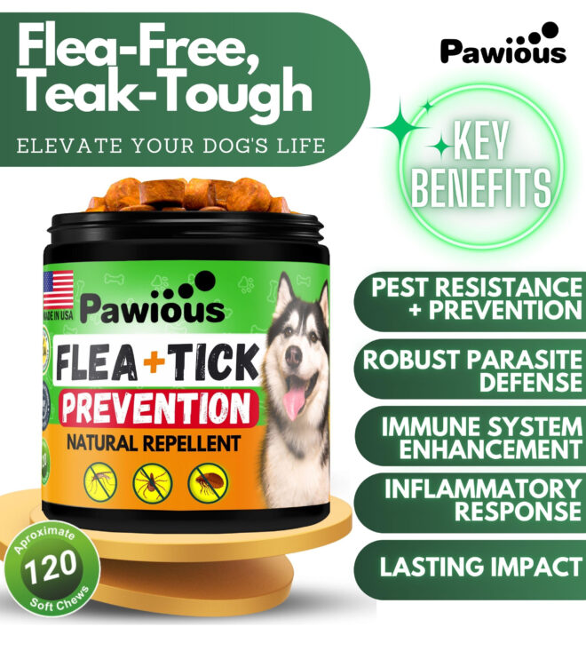 Flea and Tick Prevention for Dogs Chewables Natural Dog Flea and Tick Control Supplement Flea & Tick Chews for Dogs Oral Flea Pills for Dogs Pest Defense All Life Stages - Image 3
