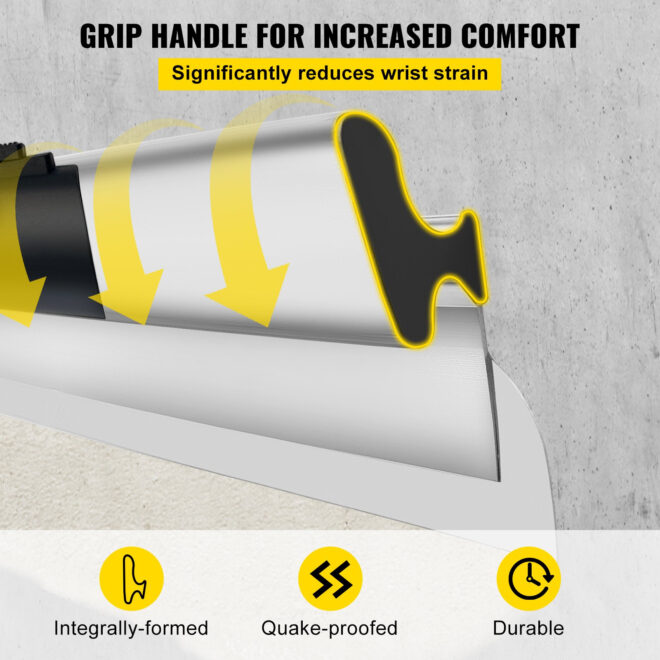 VEVOR Skimming Blade Set,10"+24"+32" Blades + 35"-78" Extension Handle, European Stainless Steel Construction Knife, Aluminum Blade Profile Smoothing Knockdown Spatula for Gyprock/Drywall/Wall-Board - Image 4