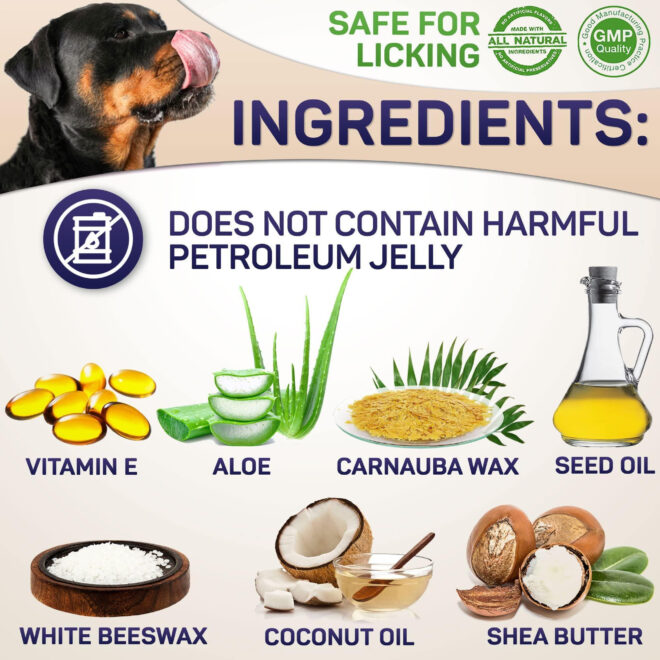 Natural Dog Paw Balm Dog Paw Protection for Hot Pavement Dog Paw Wax for Dry Paws and Nose Canine Paw Moisturizer for Cracked Paws Cream Butter for Cat Dogs Paw Protectors Paw Pad Lotion - Image 3