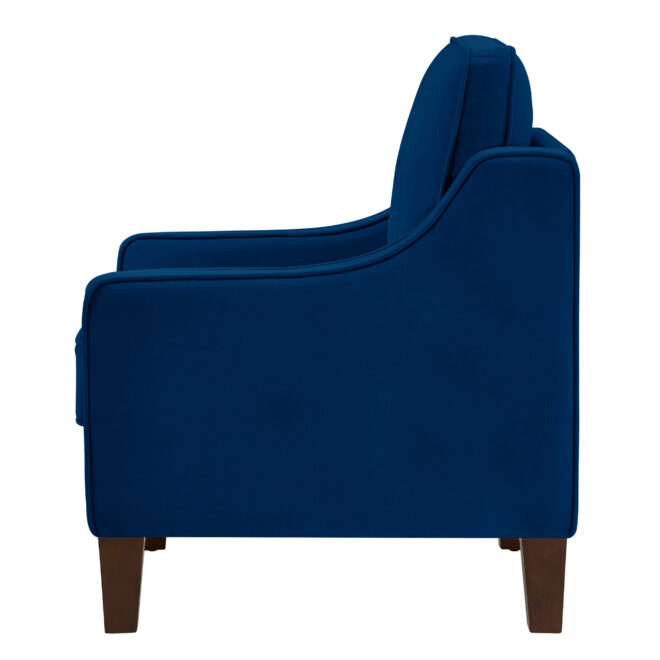 Modern Loveseat sofa for Living Room, Upholstered Velvet Small Couch with Wooden Legs for Livingroom Bedroom, Navy - Image 6