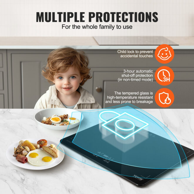VEVOR Electric Warming Tray Buffet Food Warming w/ Temp Control Tempered Glass - Image 5