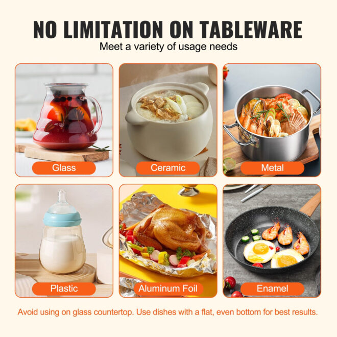 VEVOR Electric Warming Tray Buffet Food Warming w/ Temp Control Tempered Glass - Image 6