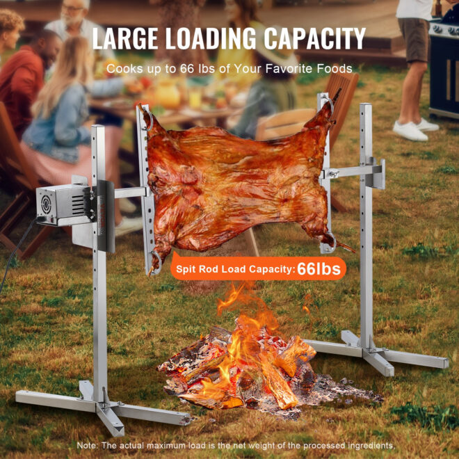 VEVOR 46" Electric BBQ Rotisserie Grill Kit Stainless Steel Grill 132lb Pig Lamb - Image 3