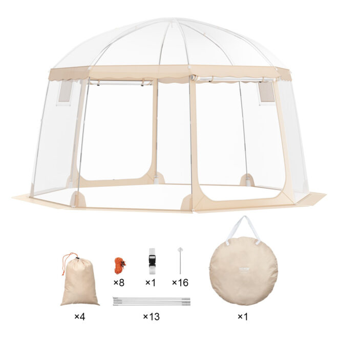 VEVOR Sports Tent Instant Pop-Up Tent Shelter Weather Proof 8-10 People Clear - Image 9