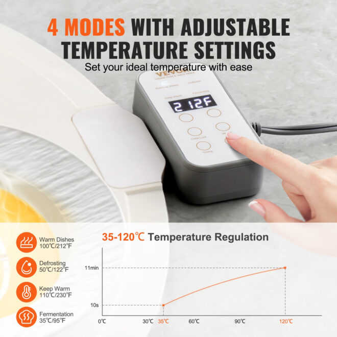 VEVOR Electric Warming Tray Rollable Food Warming Mat w/ Temp Control for Buffet - Image 3