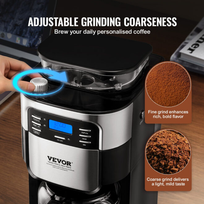 VEVOR 8-Cup Coffee Maker Drip Coffee Machine with 24-Hour Timer for Auto Brew - Image 3
