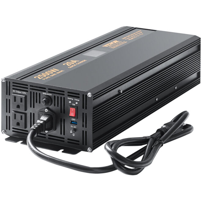 VEVOR 2500W Sump Pump Battery Backup System, LCD Display, Auto Switches to Battery Inverter Power for Continuous Sump Pump Operation, Sump Pump Battery Backup Inverter for Emergency and Power Outage - Image 10
