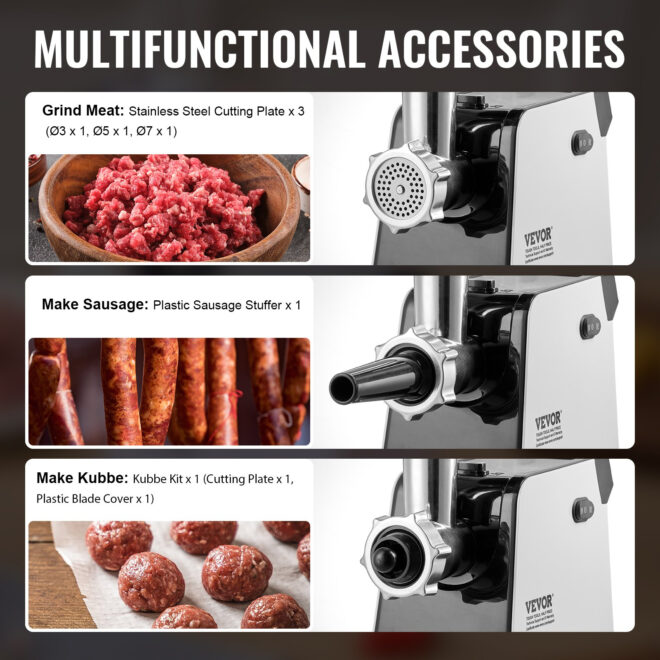 Electric Meat Grinder 3 Lbs/Min Sausage Stuffer Maker for Home Kitchen - Image 3