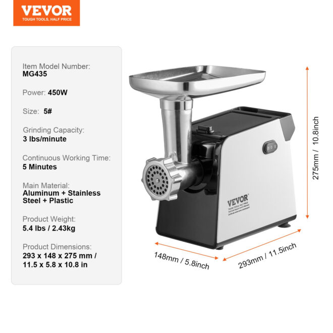 Electric Meat Grinder 3 Lbs/Min Sausage Stuffer Maker for Home Kitchen - Image 7
